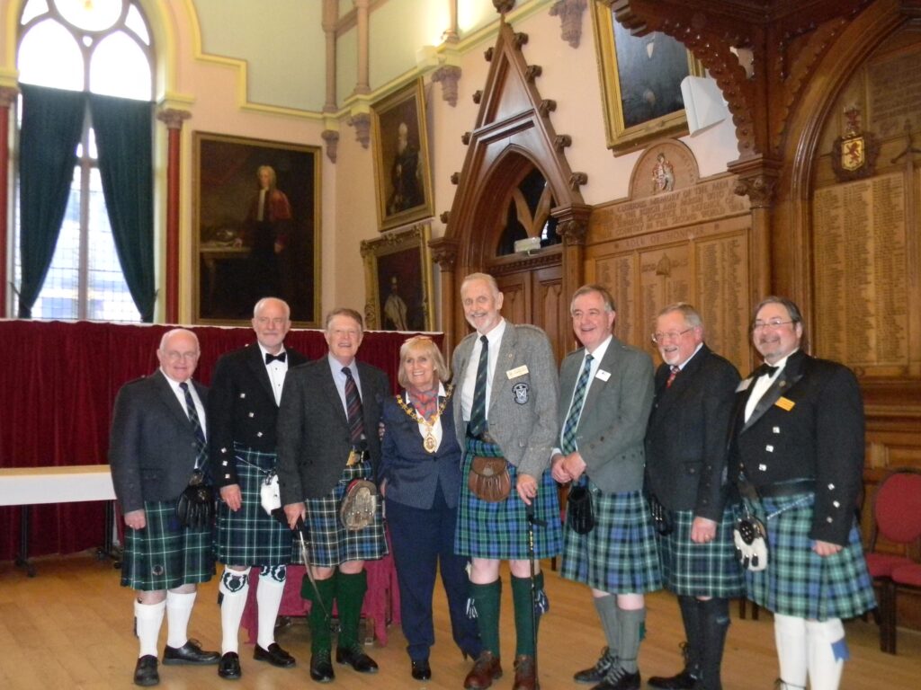 1643. Kilted Grahams. Inverness Town Hall Reception.